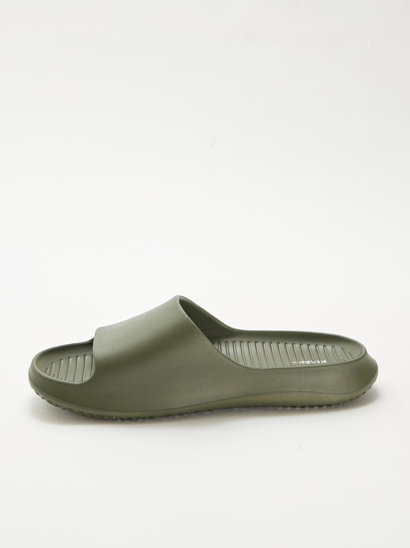 Mules de piscine compensées Kaki - Kiabi