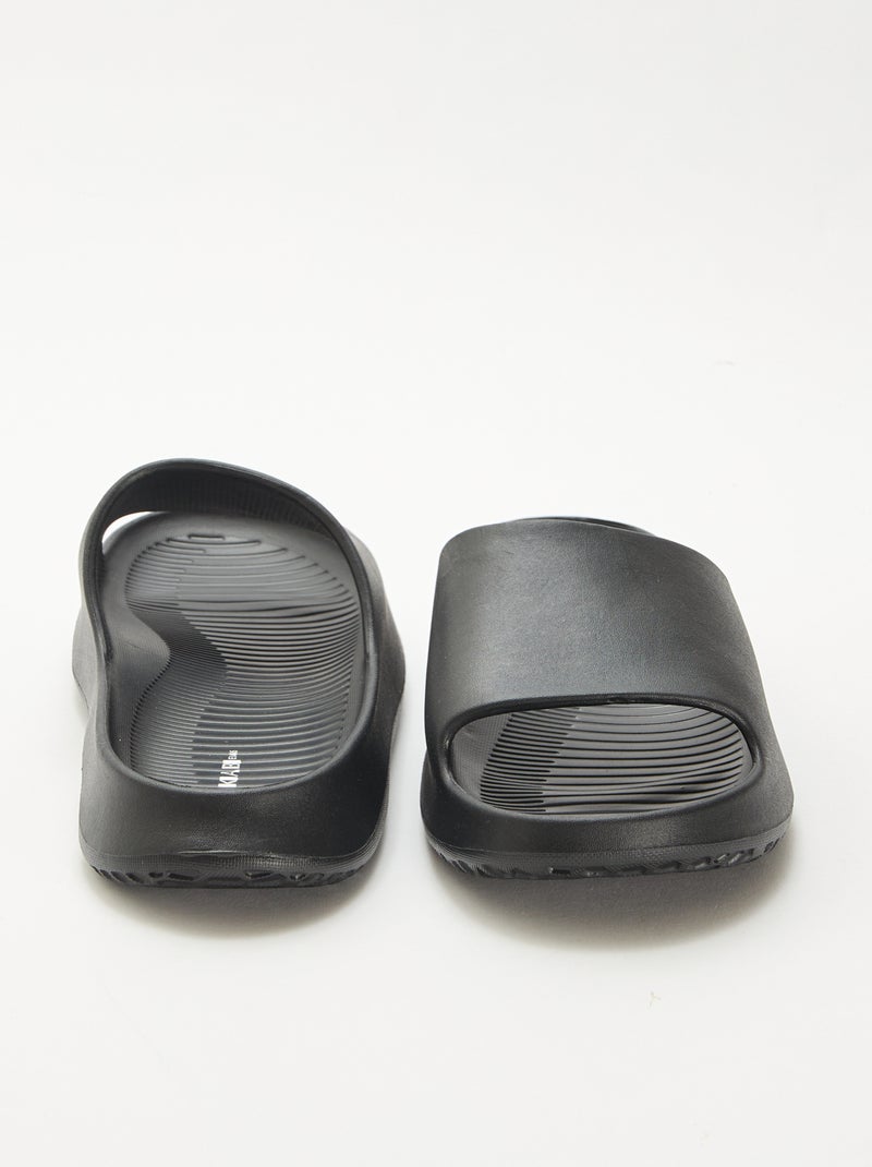 Mules de piscine compensées Noir - Kiabi
