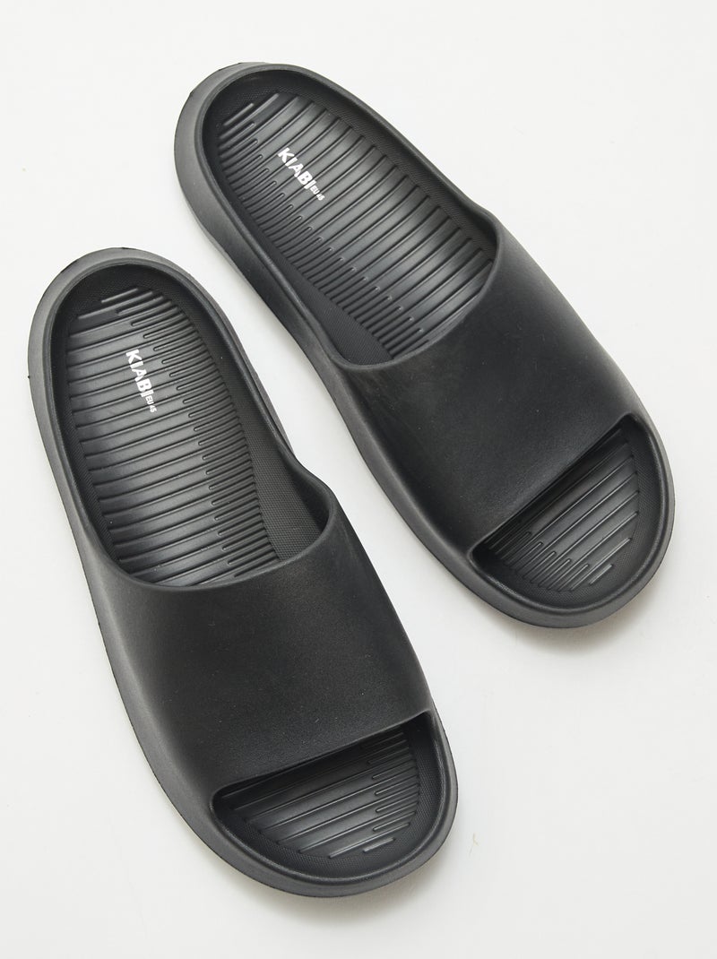Mules de piscine compensées Noir - Kiabi