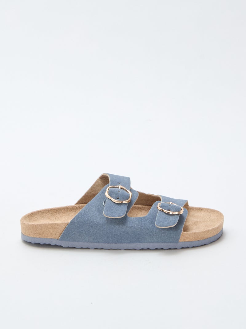Mules double bride Bleu - Kiabi