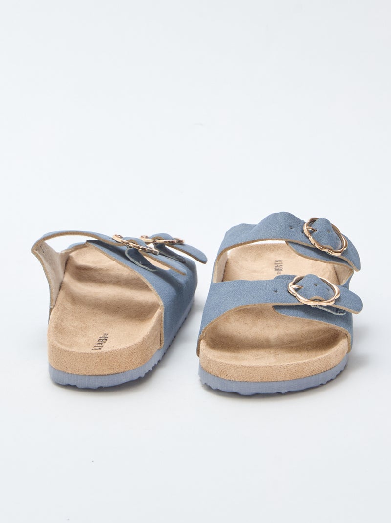 Mules double bride Bleu - Kiabi