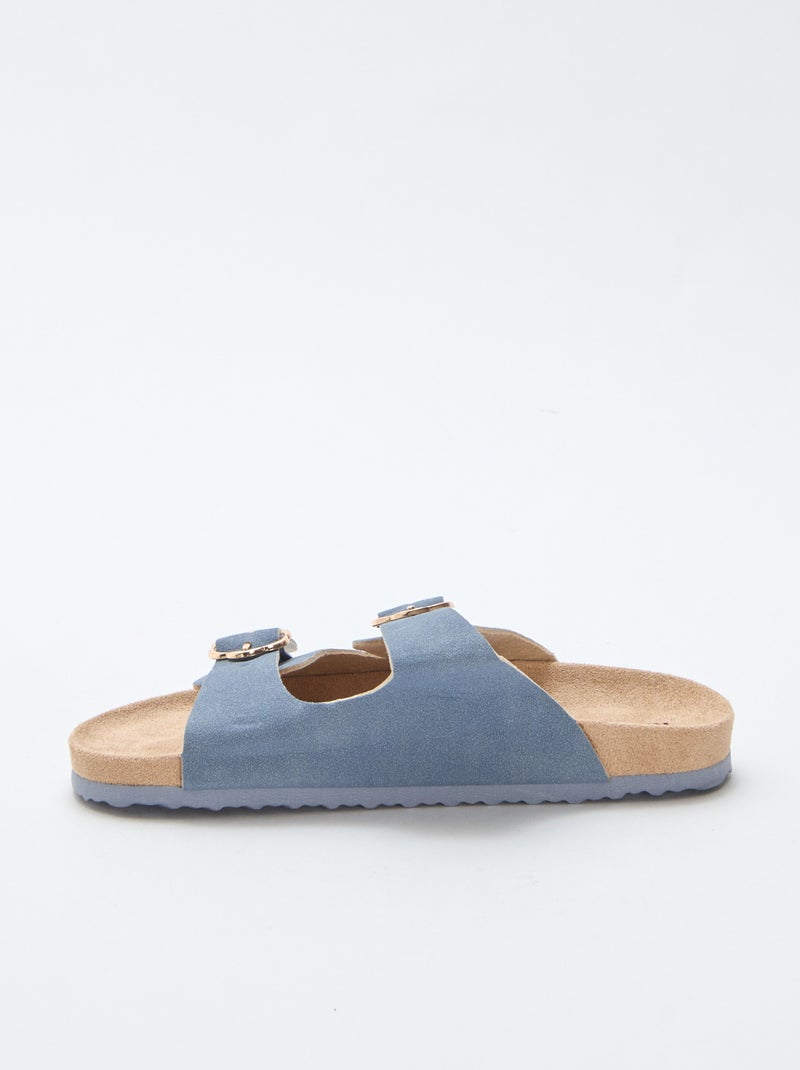 Mules double bride Bleu - Kiabi