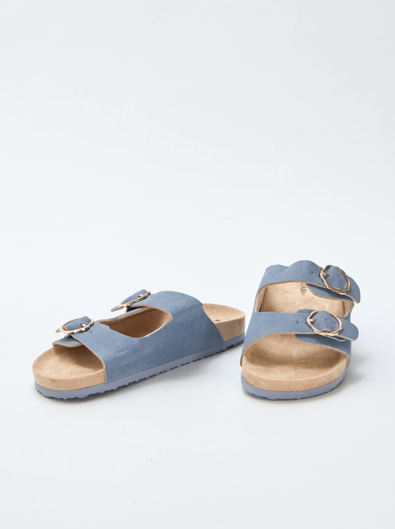 Mules double bride Bleu - Kiabi