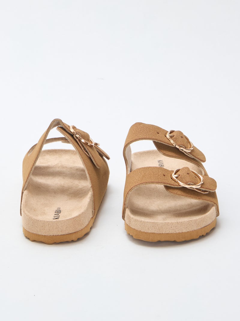 Mules double bride Marron - Kiabi
