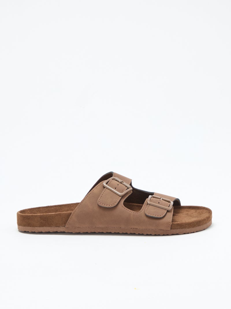 Mules double brides Marron - Kiabi