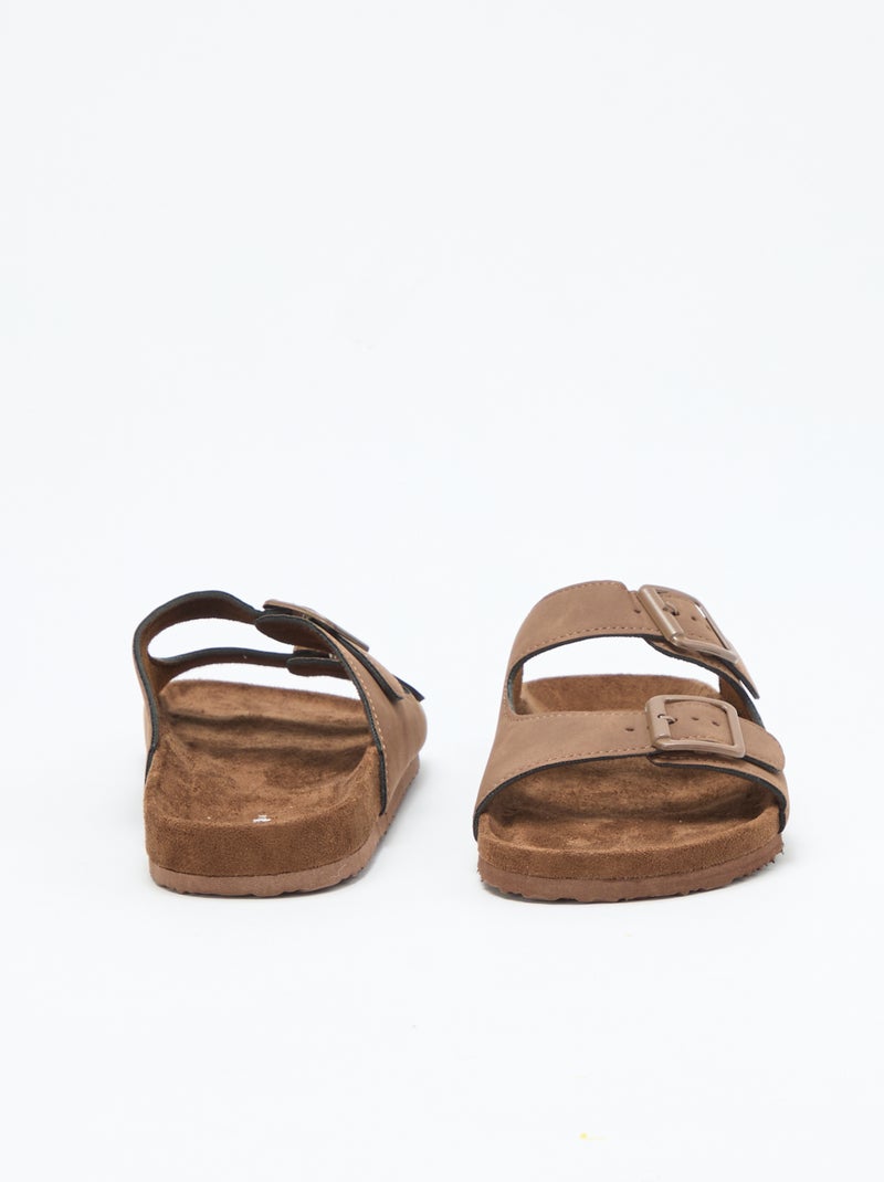 Mules double brides Marron - Kiabi