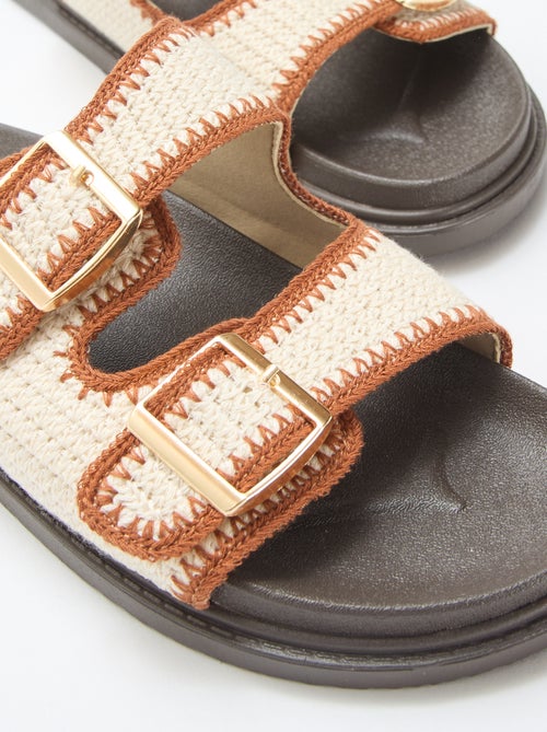 Mules doubles brides à crochet - Kiabi