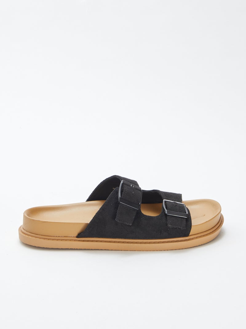 Mules épaisses double bride NOIR - Kiabi