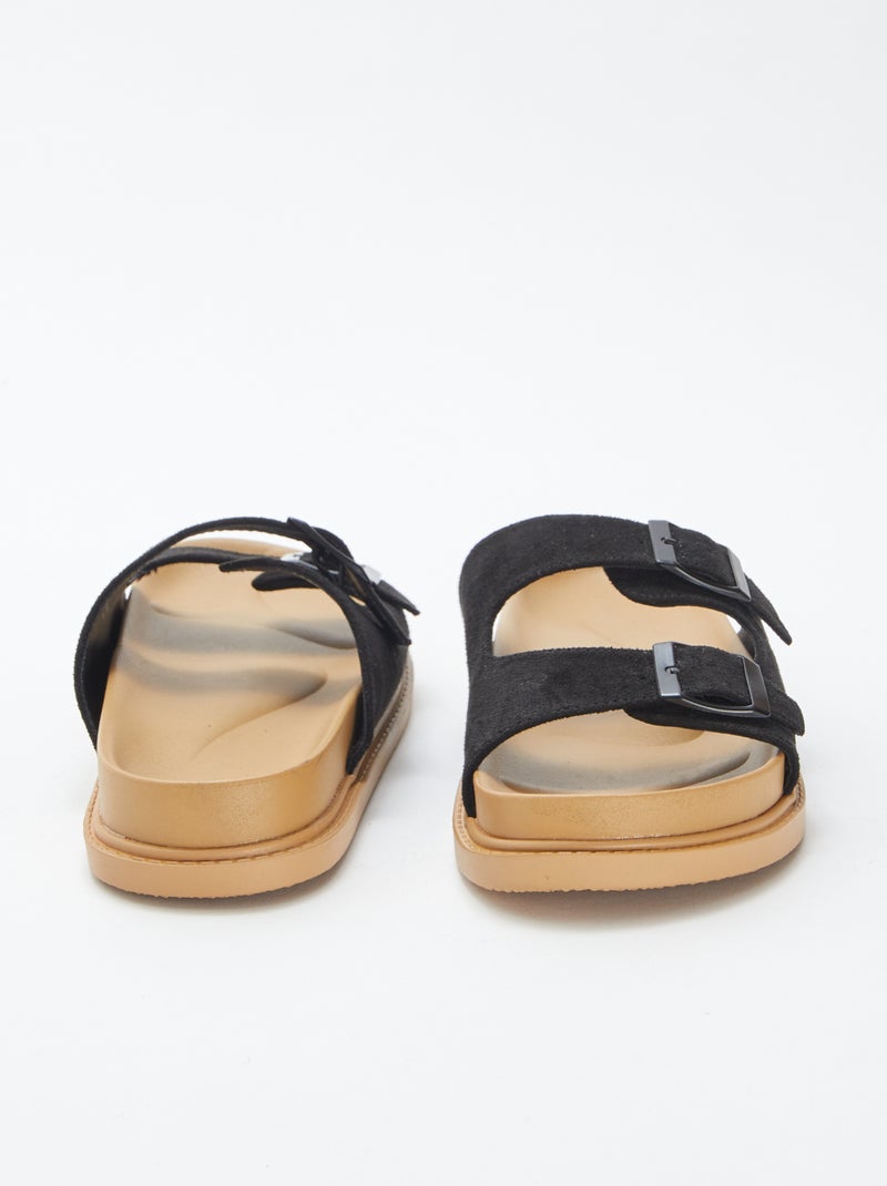 Mules épaisses double bride NOIR - Kiabi