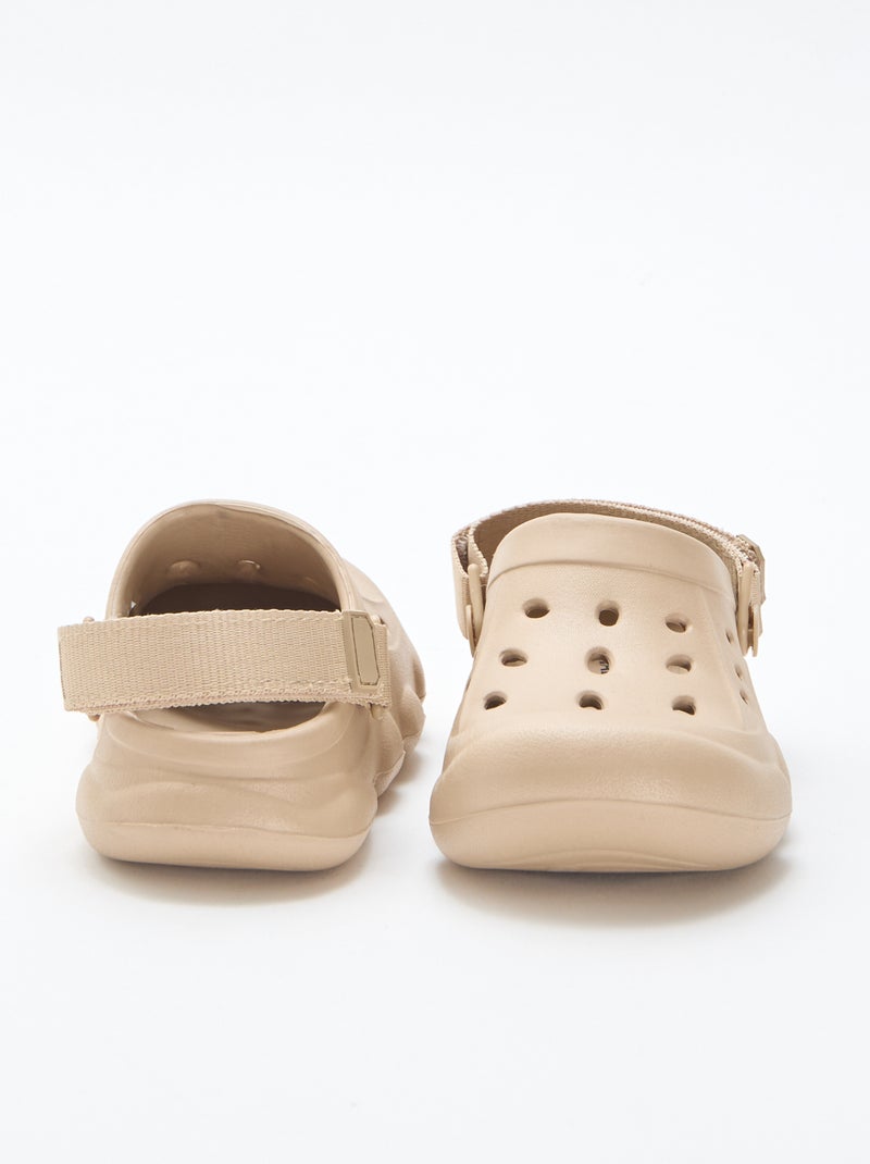 Mules fermées de plage unie Beige - Kiabi