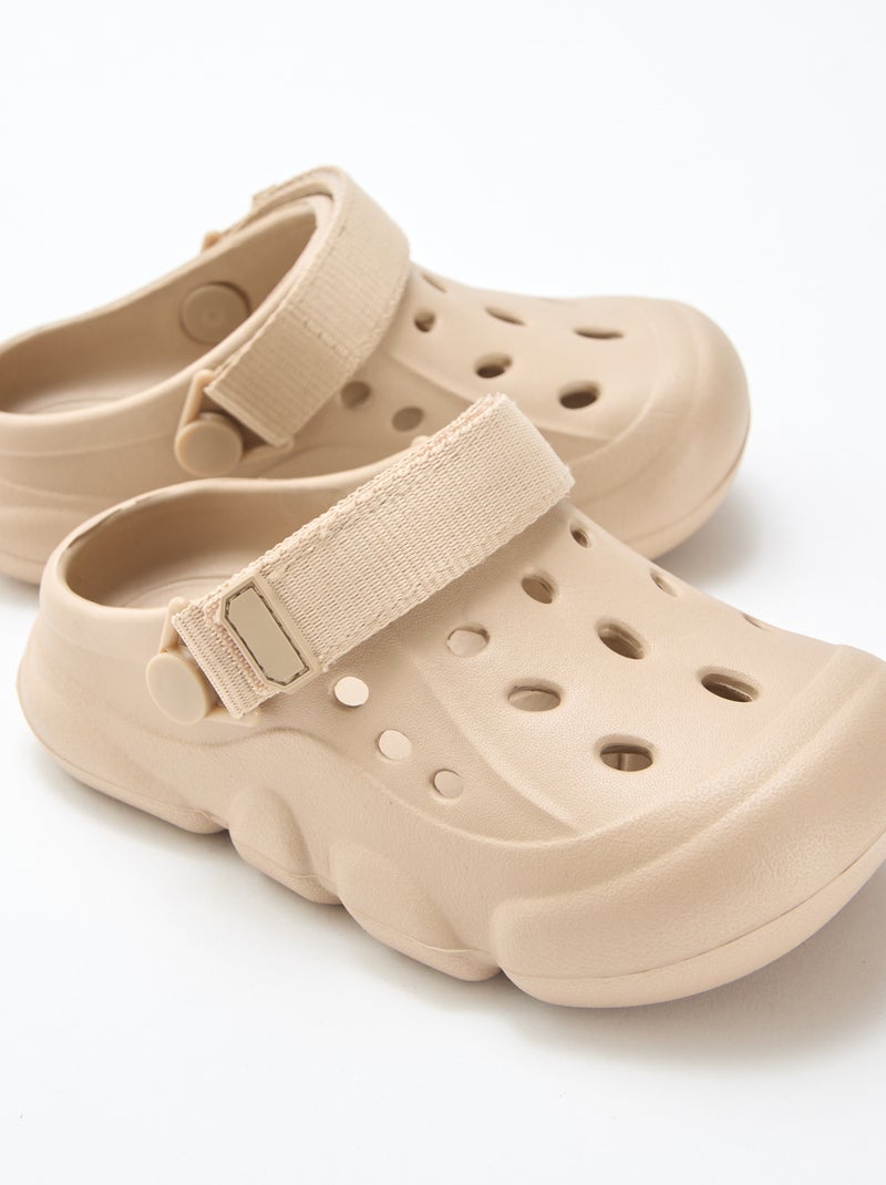 Mules fermées de plage unie Beige - Kiabi