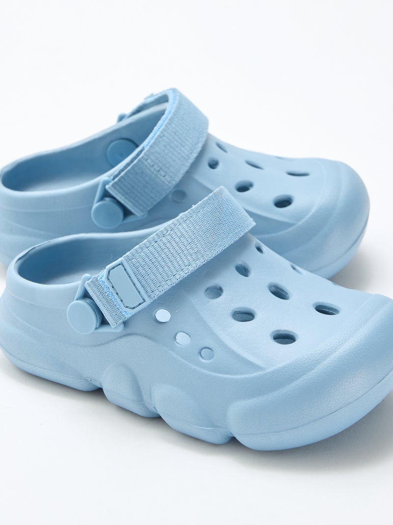 Mules fermées de plage unie Bleu - Kiabi