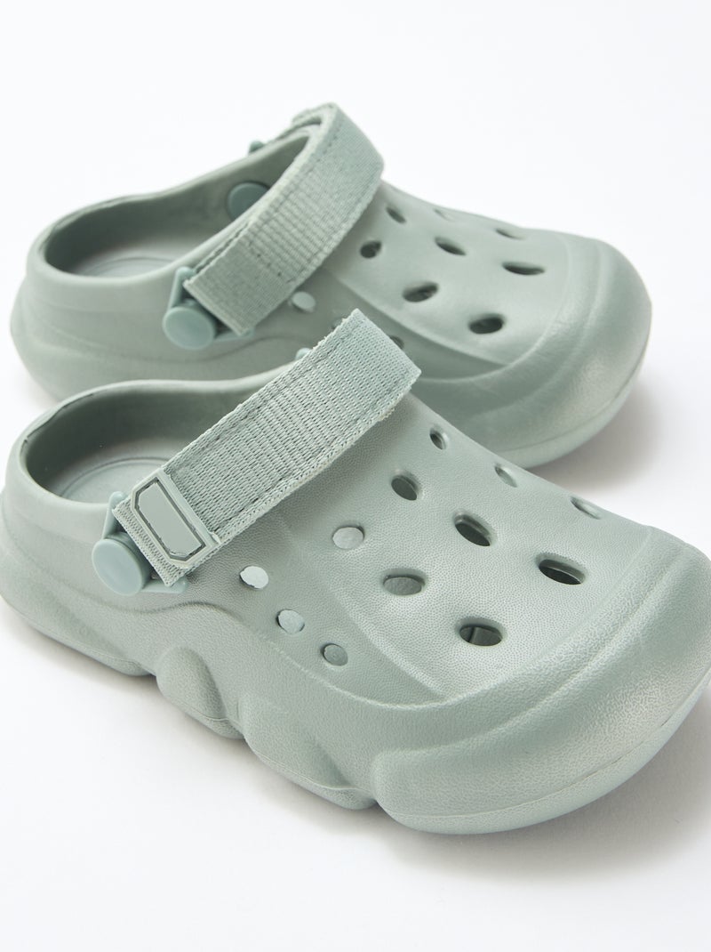 Mules fermées de plage unie Vert - Kiabi