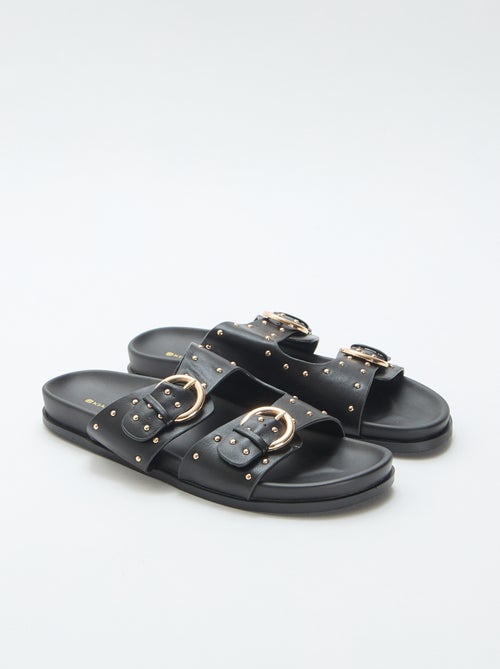 Mules mit goldenen Schnallenriemen - Kiabi