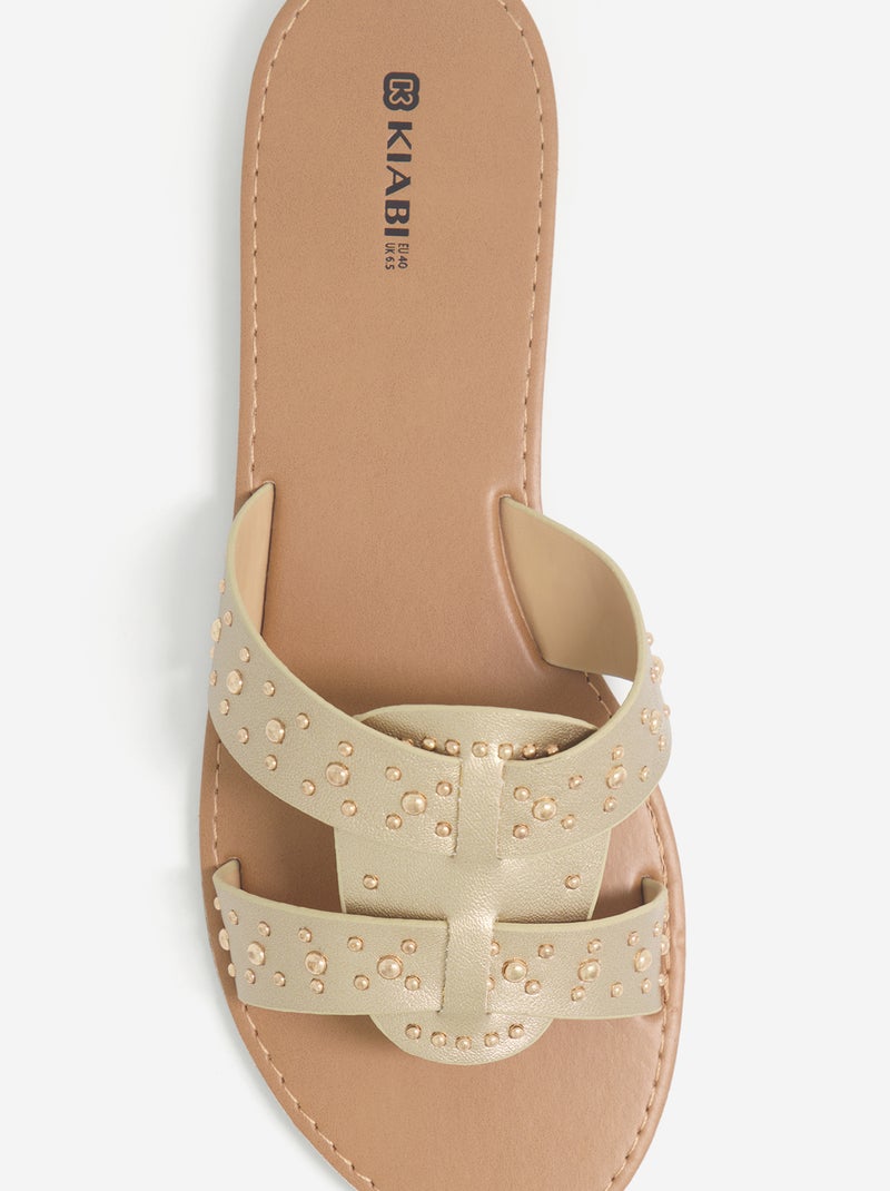 Mules mit Nietenriemen Jaune - Kiabi