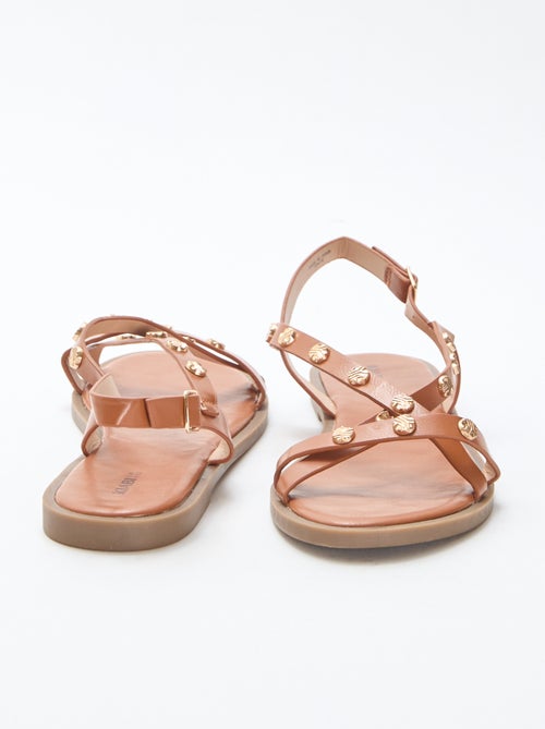 Mules multi-brides à clous brillant - Kiabi