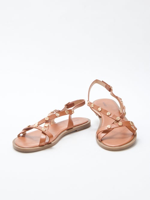 Mules multi-brides à clous brillant - Kiabi