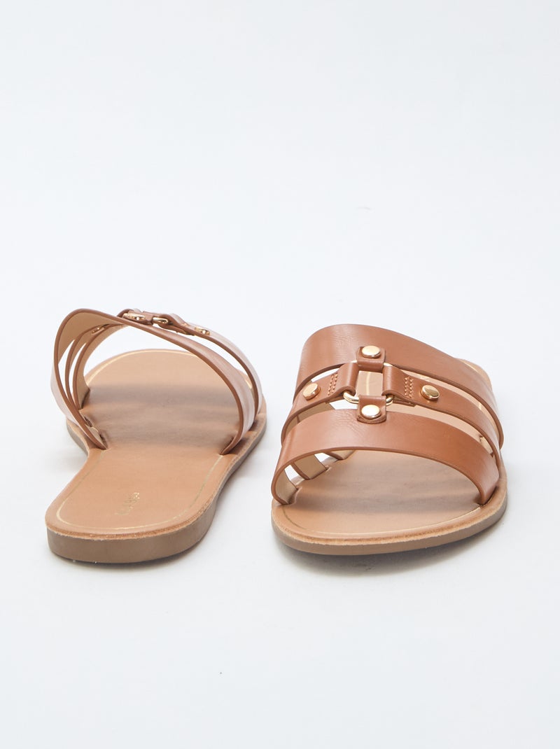 Mules plates Marron - Kiabi