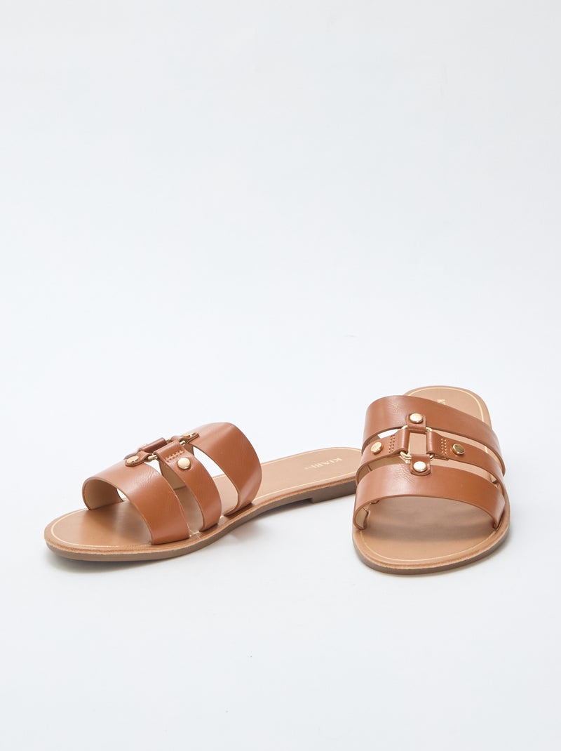 Mules plates Marron - Kiabi