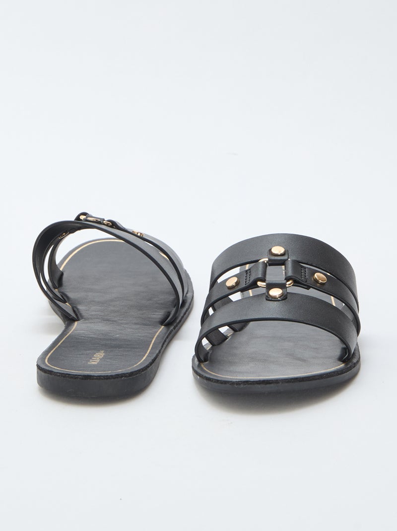 Mules plates Noir - Kiabi