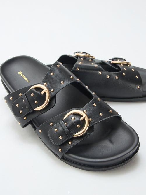 Mules with Gold-Tone Buckle Straps - Kiabi