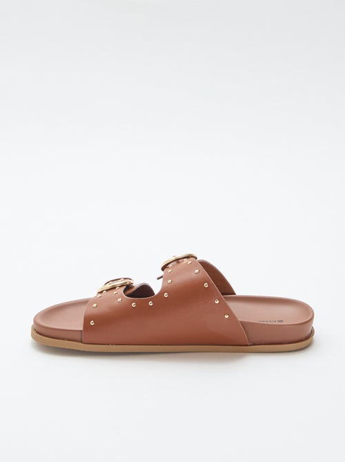 Mules with Gold-Tone Buckle Straps - Kiabi