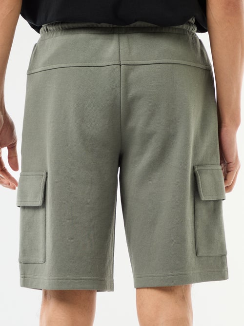Multi-Pocket Cotton Piqué Bermuda Shorts - Kiabi