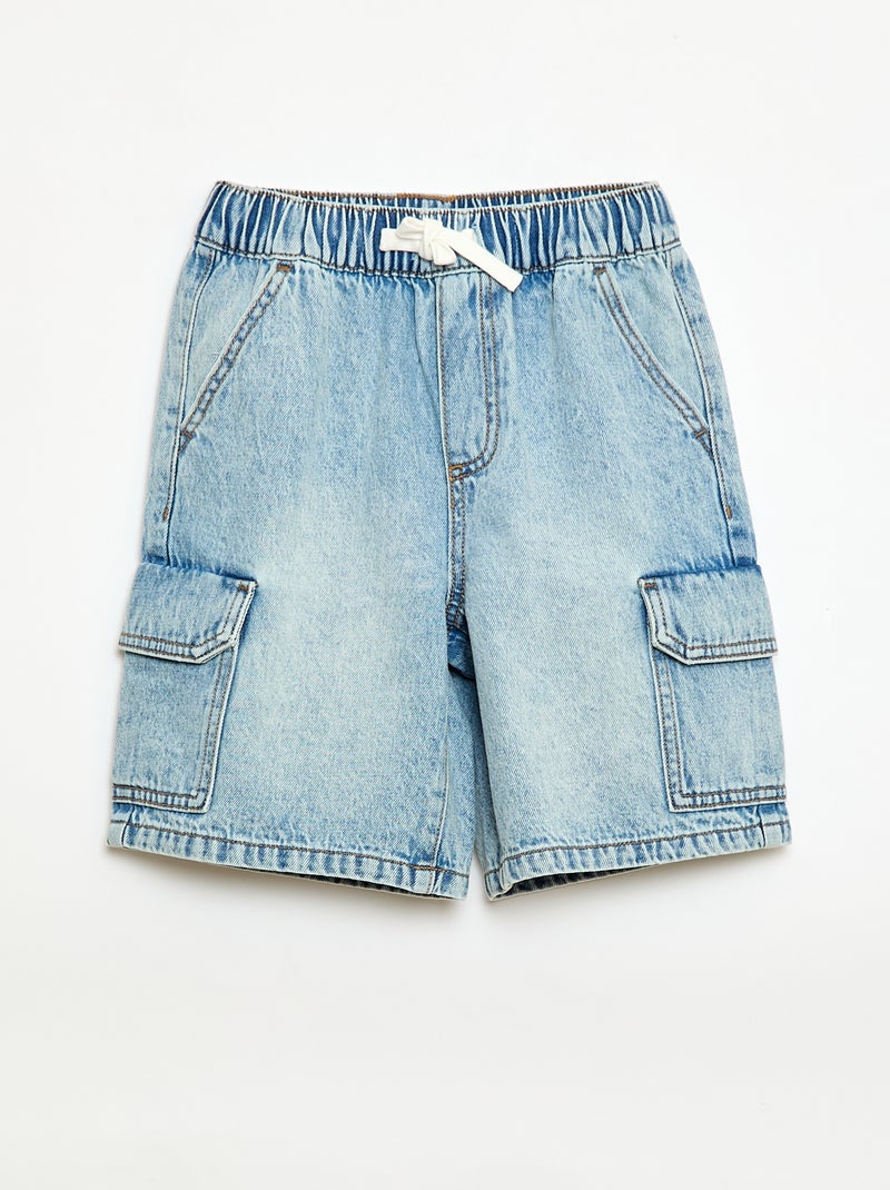 Multi-pocket denim shorts Blue - Kiabi