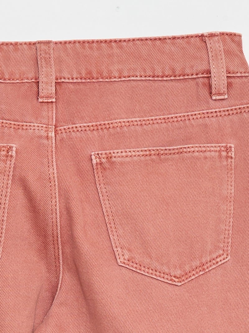 Multi-Pocket Denim Trousers Pink - Kiabi