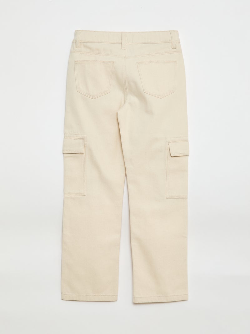 Multi-Pocket Denim Trousers White - Kiabi