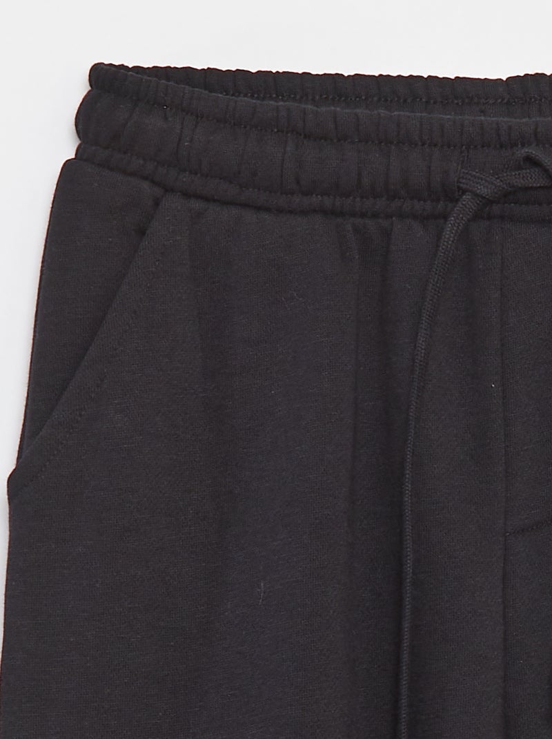 Multi-Pocket Fleece Joggers Black - Kiabi