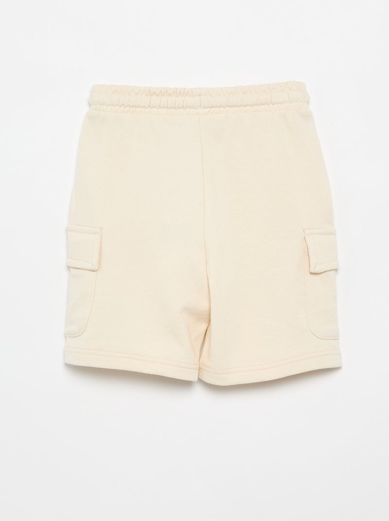 Multi-Pocket Fleece Shorts Beige - Kiabi