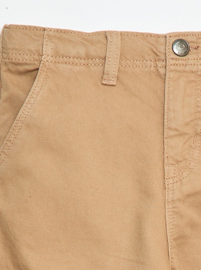 Multi-Pocket Plain Trousers Beige - Kiabi