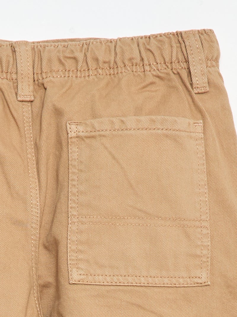 Multi-Pocket Plain Trousers Beige - Kiabi