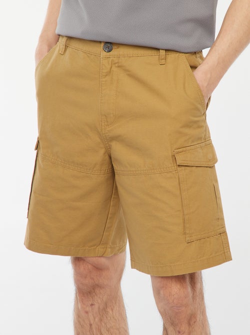 Multi-pocket plain twill chino Bermuda shorts - Kiabi