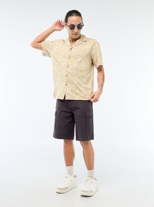Multi-pocket plain twill chino Bermuda shorts - Kiabi