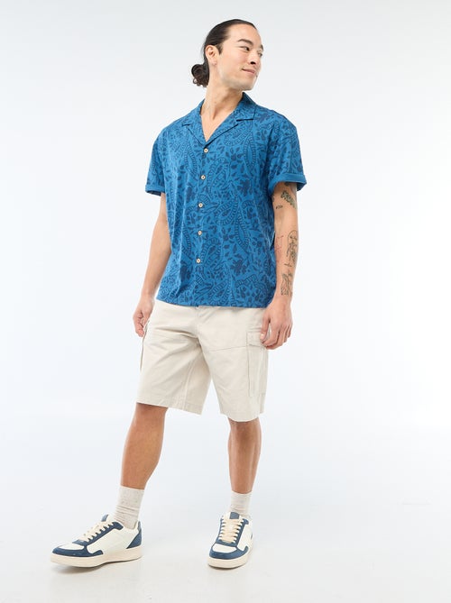 Multi-pocket plain twill chino Bermuda shorts - Kiabi