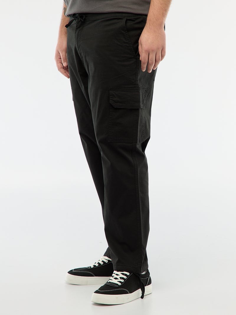 Multi-pocket Straight Leg / Regular Fit Trousers Black - Kiabi