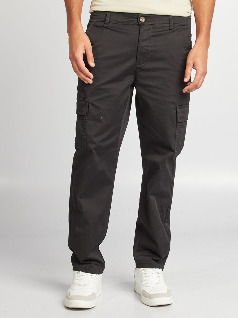 Multi-pocket straight-leg trousers BLACK - Kiabi