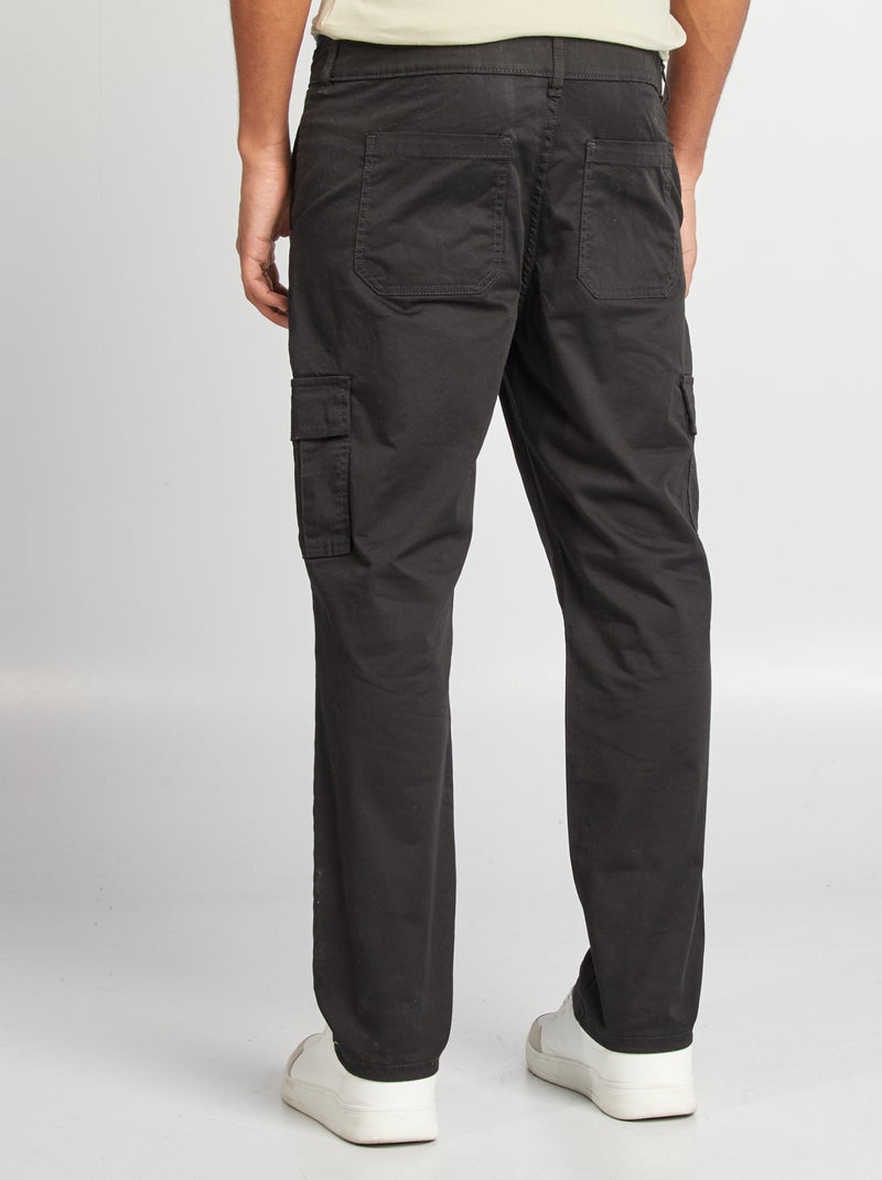 Multi-pocket straight-leg trousers BLACK - Kiabi