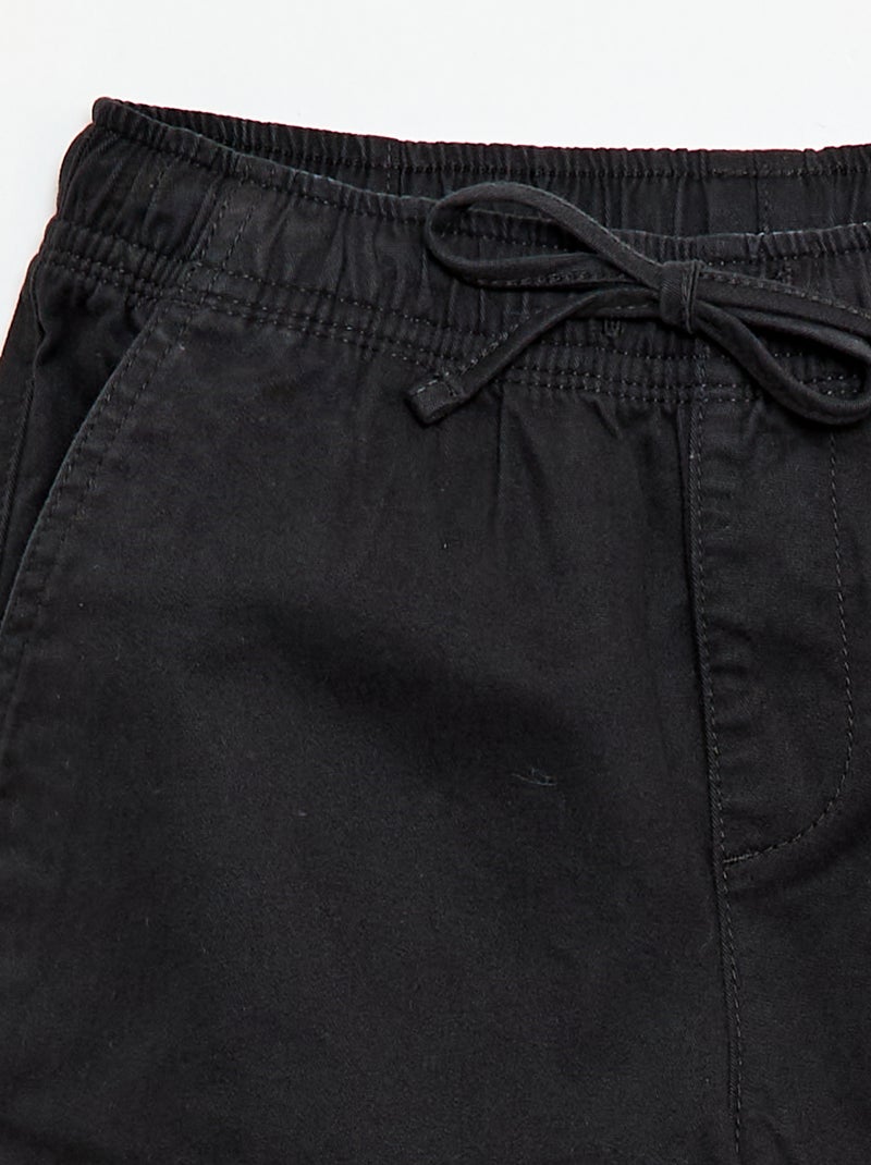 Multi-Pocket Stretch Trousers Black - Kiabi