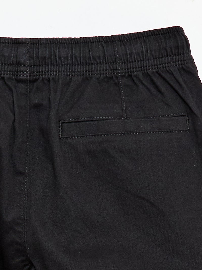 Multi-Pocket Stretch Trousers Black - Kiabi
