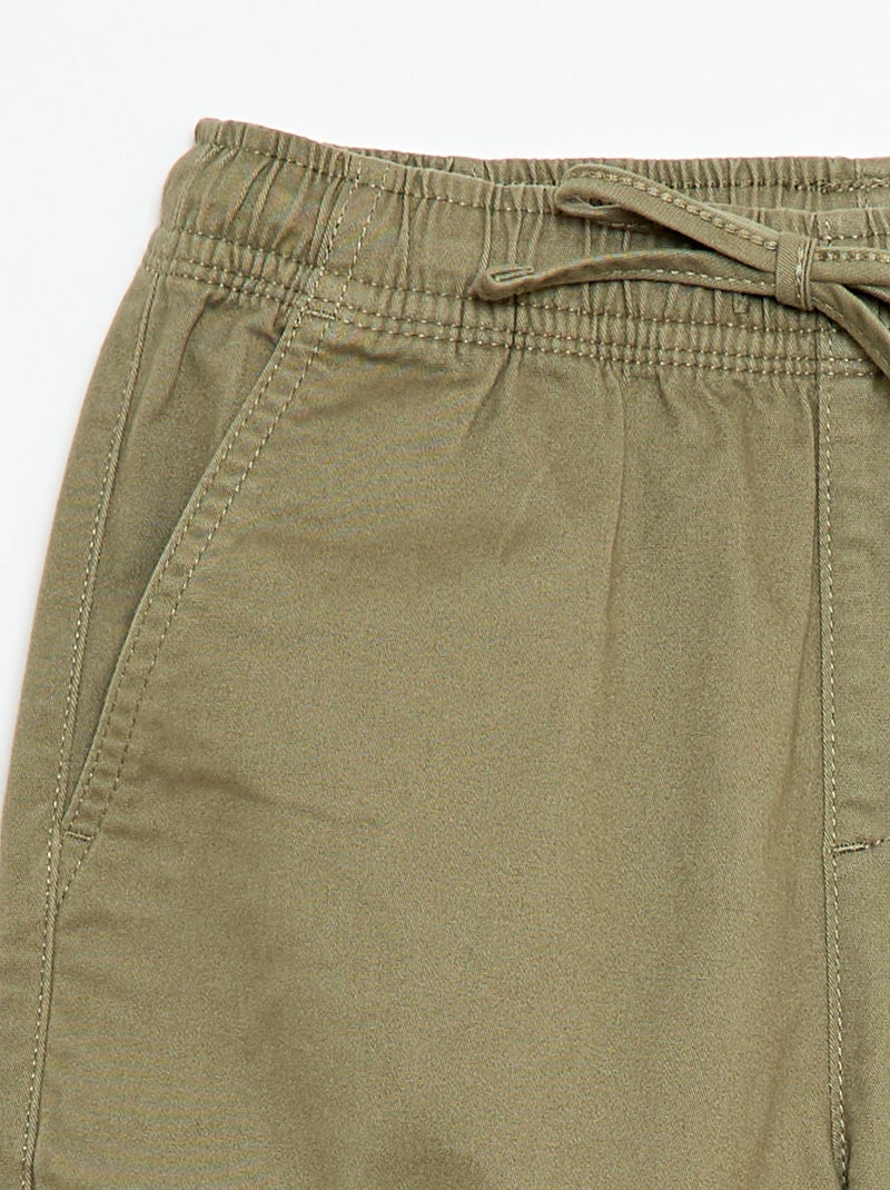Multi-Pocket Stretch Trousers Green - Kiabi