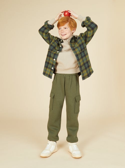 Multi-pocket sweatshirt fabric joggers - Kiabi