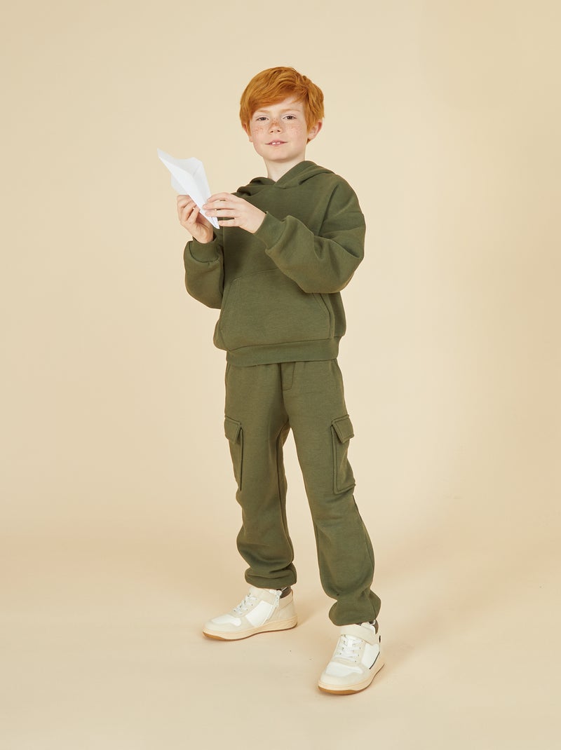 Multi-pocket sweatshirt fabric joggers Green - Kiabi