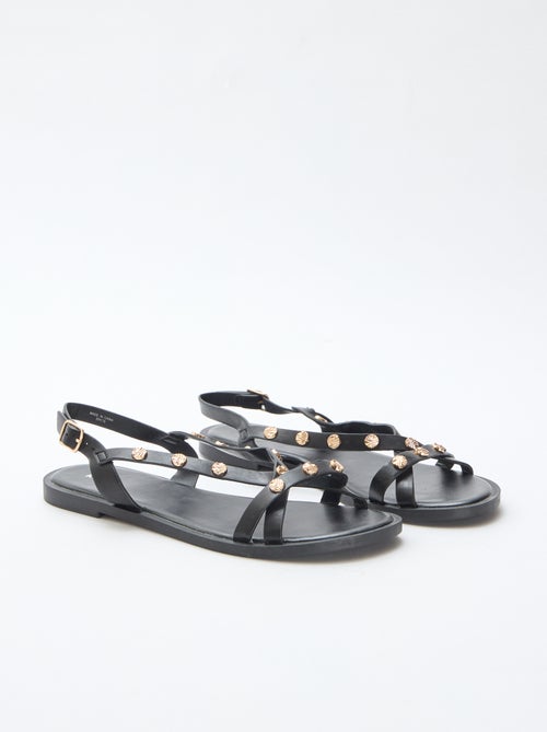 Multi-Strap Mules with Sparkling Studs - Kiabi