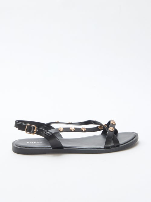 Multi-Strap Mules with Sparkling Studs - Kiabi