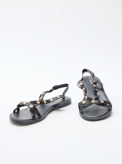 Multi-Strap Mules with Sparkling Studs - Kiabi