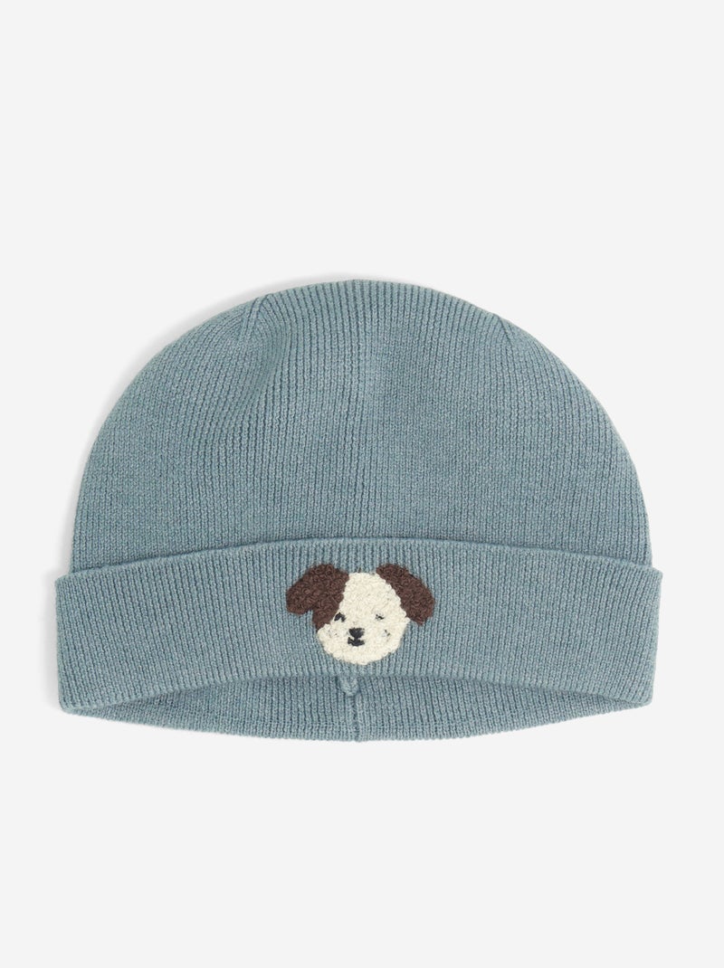 Mütze mit Hunde-Stickerei Bleu - Kiabi