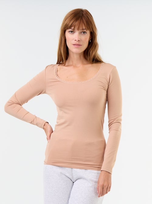 Nachtshirt-Set mit Rundhalsausschnitt und Spitze - Kiabi